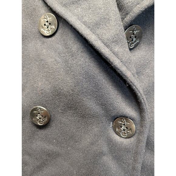 100% Wool AUTH NAVY Peacoat, -M 38R-Overcoat All Buttons attached - Picture 4 of 7
